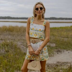 Antonio Melani x Style by Simkins Lindsey Printed Linen Blend Two Piece Set